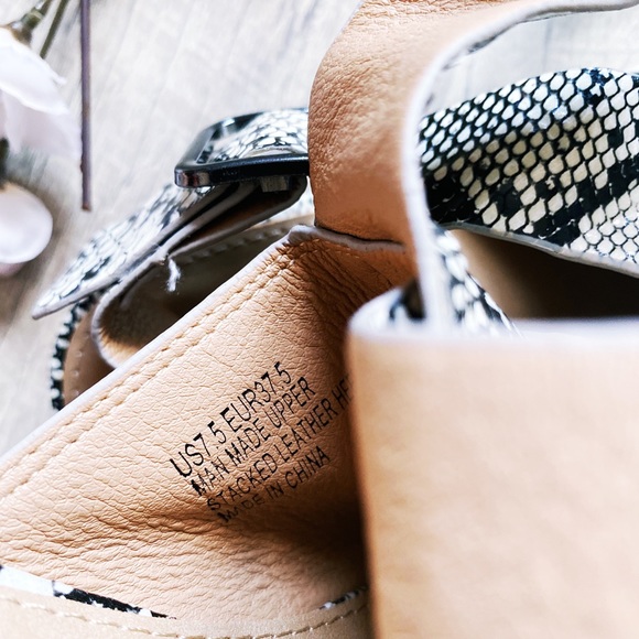 A Rider Girl slingback snake print pointed flats - Picture 6 of 11